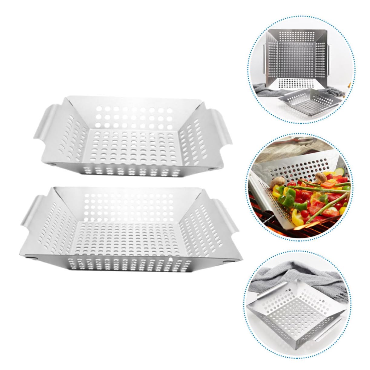 Sosoport 2pezzi Inossidabile Per Barbecue Multifunzionali Per Verdure e Carne Per - e Grigliate All