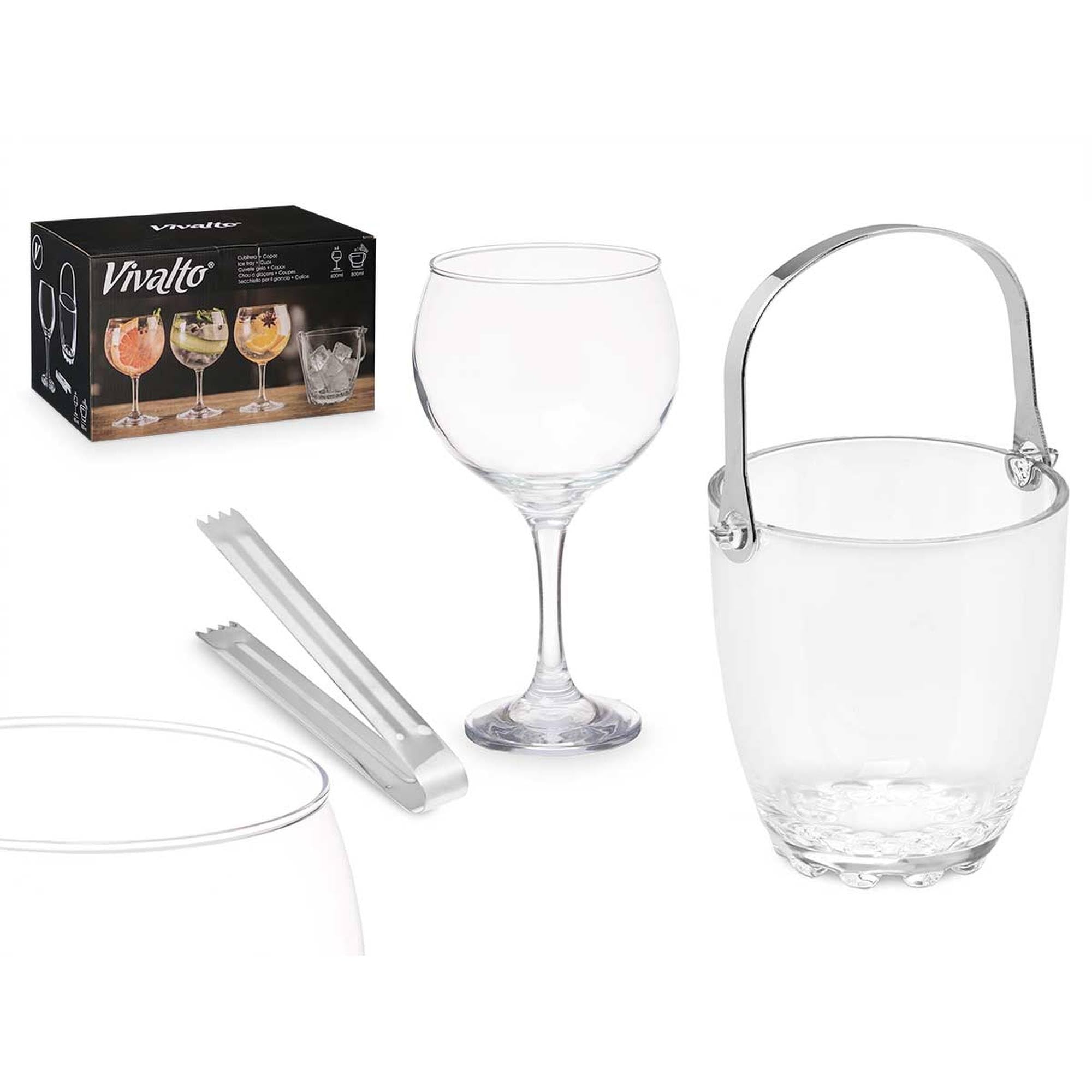 Set cubitera 4 copas gin tonic colección VIVALTO