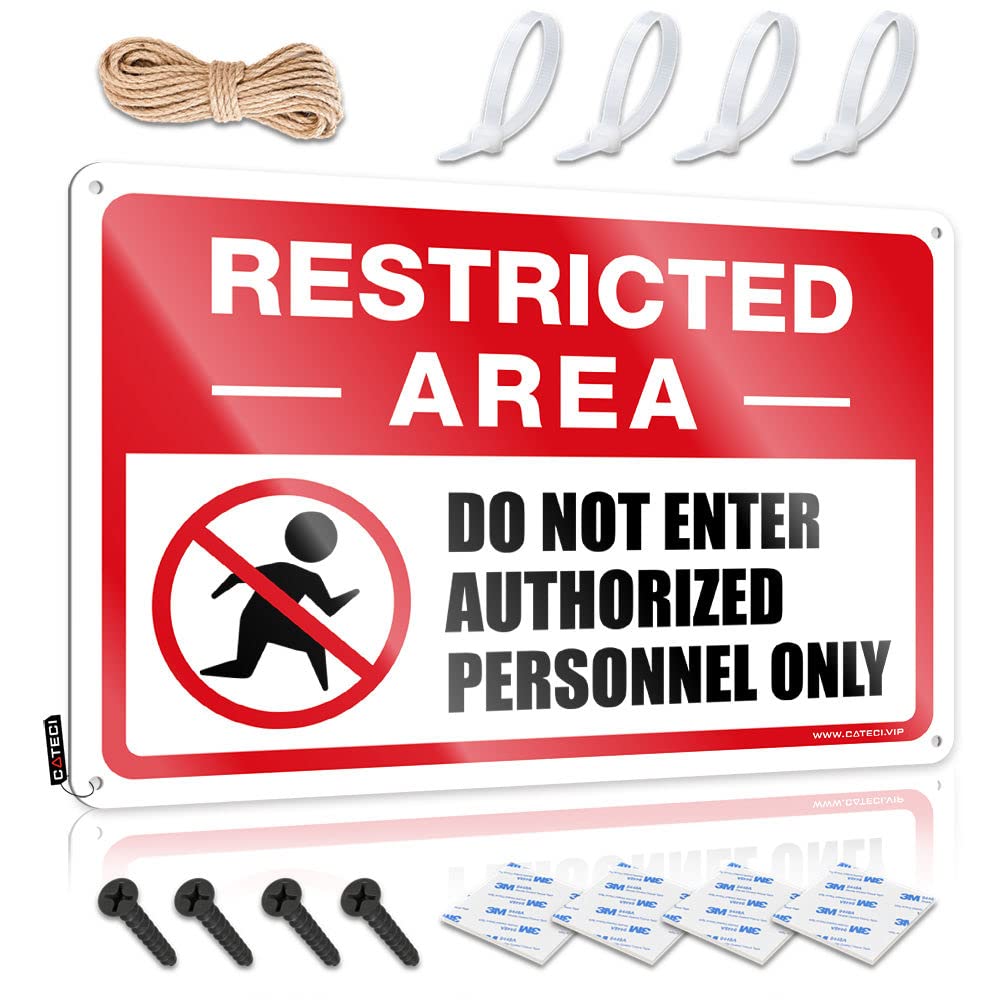 Ibwnbbusn Men's One Color Bar Sign Metal Restricted Area Sign, Do Not Enter, Authorized Personnel Only Tin Tin Sign Man Cave Decor Metal Man Cave Decor