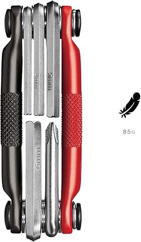 Miniatura 3 de Crankbrothers Herramienta multiherramienta M 5 para bicicleta, multiherramienta MTB negro y rojo, 5 herramientas de bicicleta (herramienta 5 en 1),