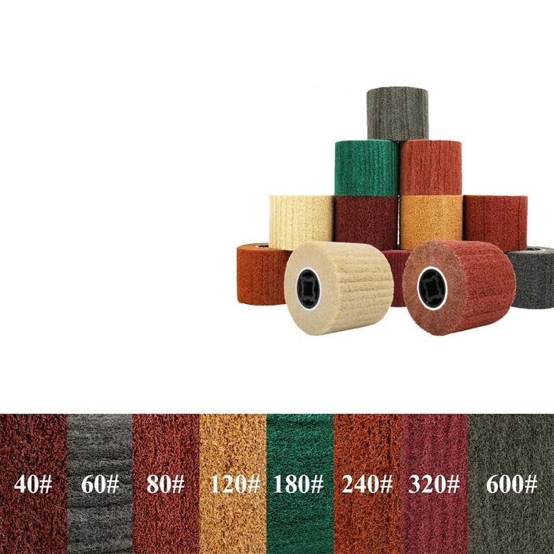 Compatibile per ruota lamellare nylon finitura metallo | Il materiale non tessuto stratificato crea una struttura uniforme sui pezzi in acciaio inossidabile(40Grit)