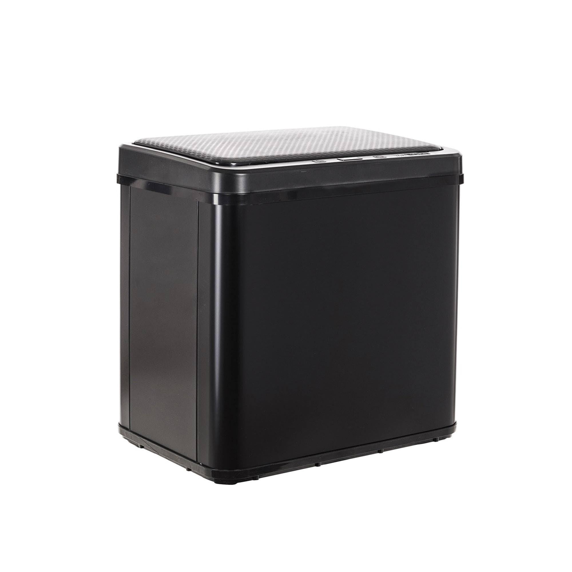 WELL HOME MOBILIARIO & DECORACIÓN Cubo de Basura inteligente para Reciclaje SIN patas, con apertura automática y contacto manual, capacidad 15L+15L, Alto: 60 (x35,5x26cm), Color Negro