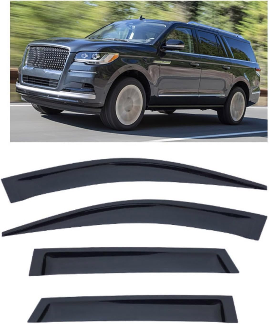 Side Window Deflector for L-incoln Navigator 2018-2022 Car Window rain Guards Car Rain Shield Side Window rain Guards Car Windows Visor Window Visors Rain Guard Car Wind-Deflectors