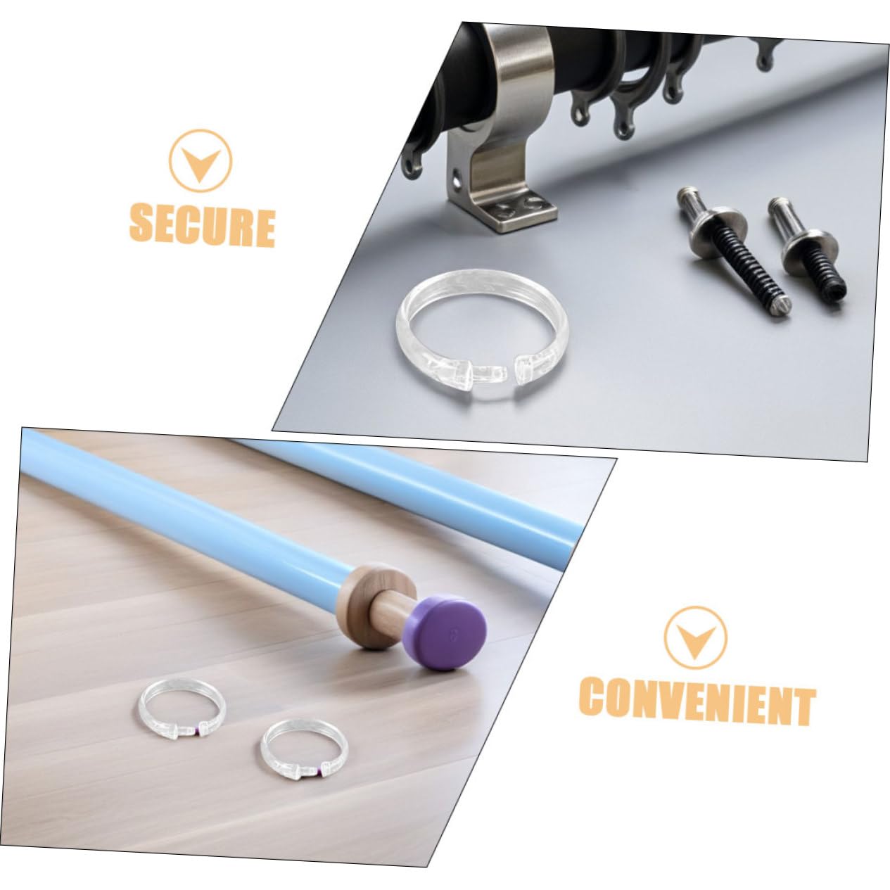 60 pezzi Ganci per Tende Doccia Trasparenti in Plastica O-shaped Anelli Scorrevoli per Barre Bagno Finestre Resistenti e Facili da Installare