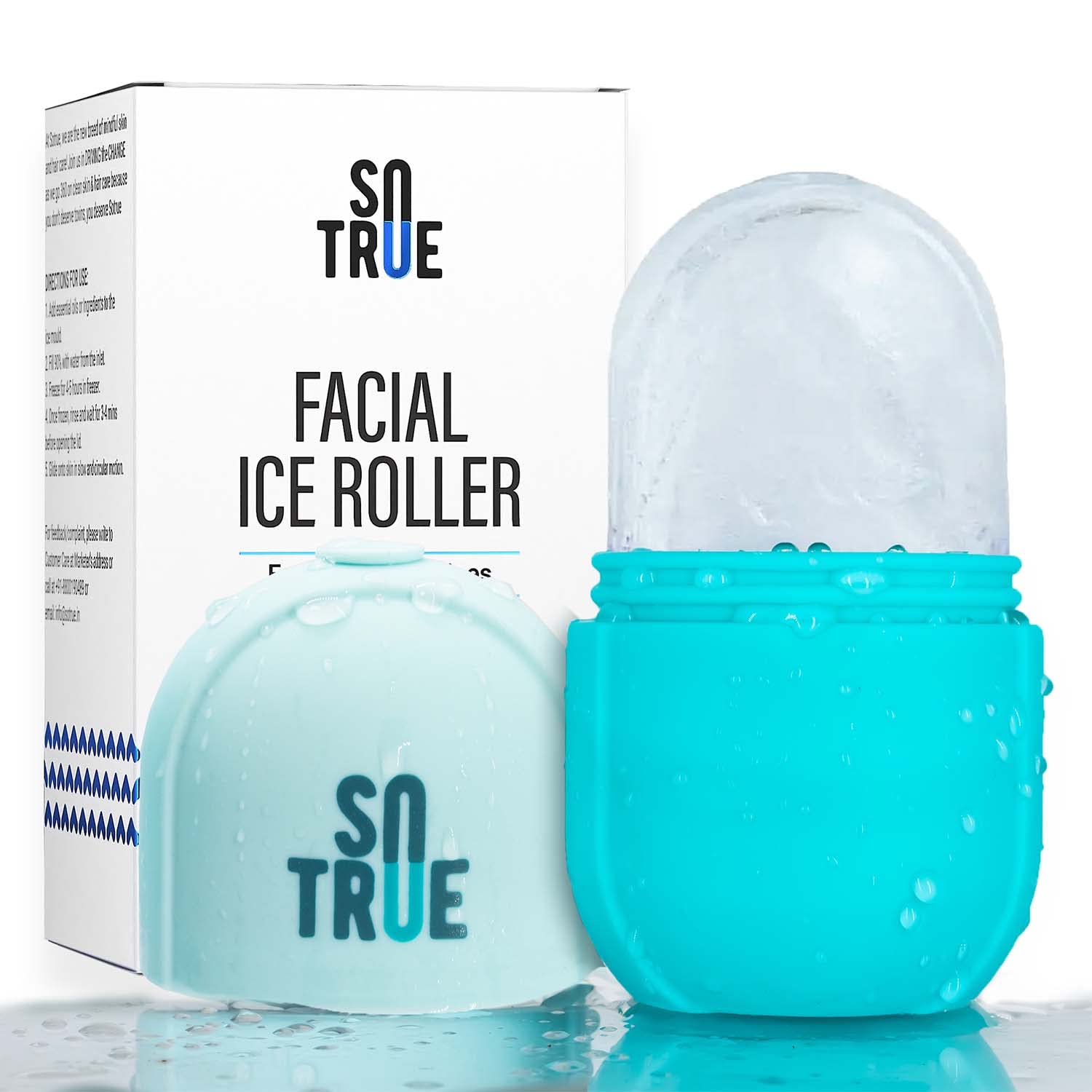 SOTRUE Ice Roller for Face, Neck and Body | for Puffy Eyes, Easy to Use and Carry | Unbreakable and Reusable | Glowing and Clear Skin