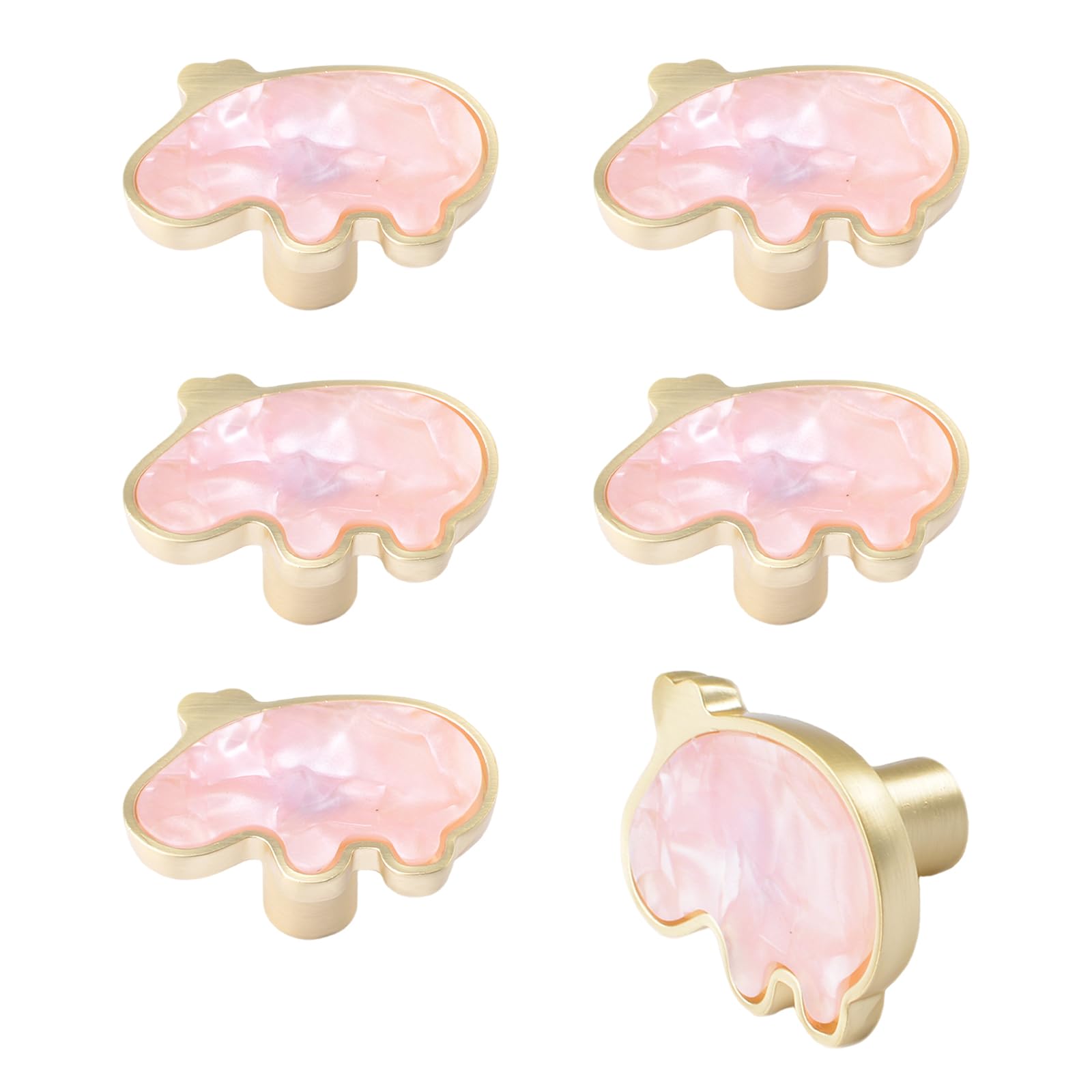 MOROBOR Decorative Pink Cabinet Knobs, 6 Pack Creative Pig Shaped Dresser Knob Zinc Alloy Single Hole Furniture Handle with Screws& Expansion Tube for Cabinets Drawer Door