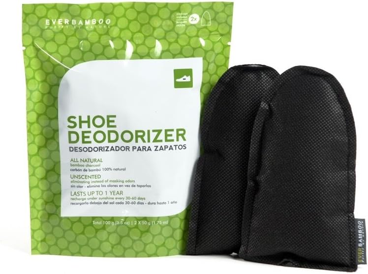 EVER BAMBOO SHOE Deodorisers (Pair) with natural moso bamboo charcoal