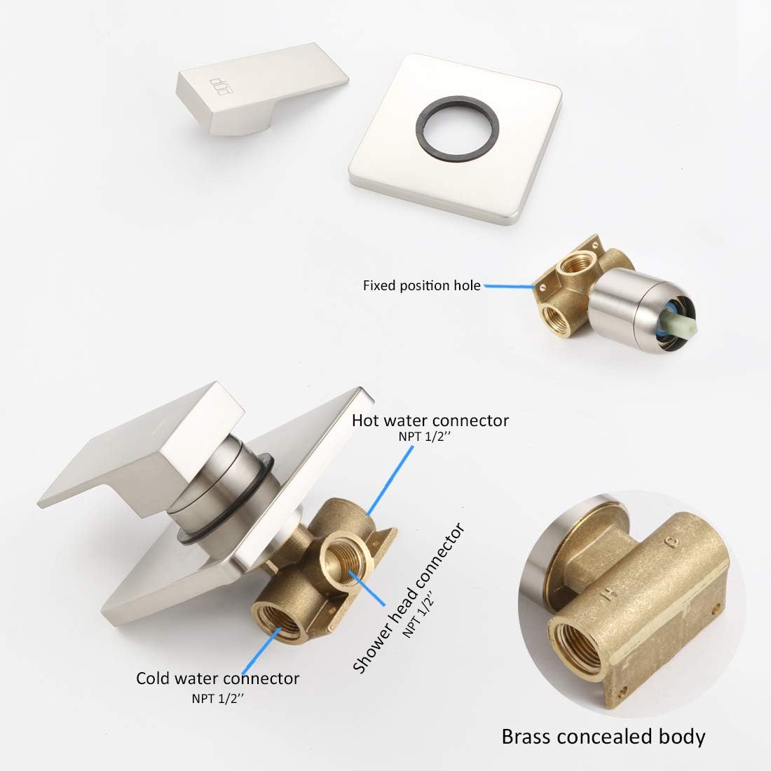 Super Cheap 🛒 POP SANITARYWARE Shower Only Faucet Set Brushed Nickel, Bathroom Rain Mixer Shower Head Set Wall Mounted Rainfall Shower System Single Handle Shower Trim Kit with Rough-in Valve Product Deal POP SANITARYWARE Shower Only Faucet Set Brushed Nickel, Bathroom Rain Mixer Shower Head Set Wall Mounted Rainfall Shower System Single Handle Shower Trim Kit with Rough-in Valve