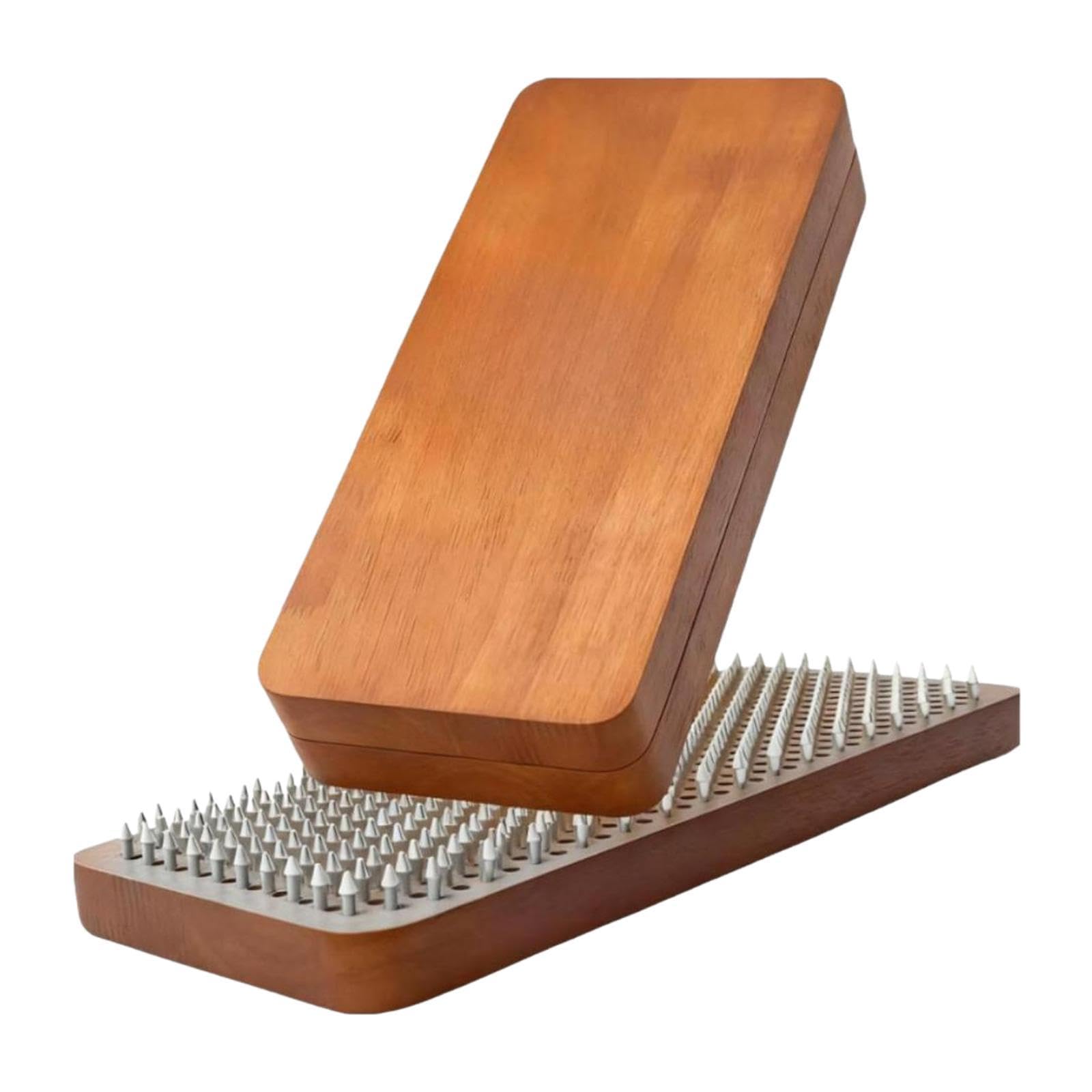 Perfeclan 2 Stück Fußmassagebrett, Holz-Fußmassagegerät für Akupressur und Reflexzonenmassage, tragbares Sadhu Board Holz-Nagelbrett, Fersensporn-Massagegerät für Yoga, Meditation, Pilates