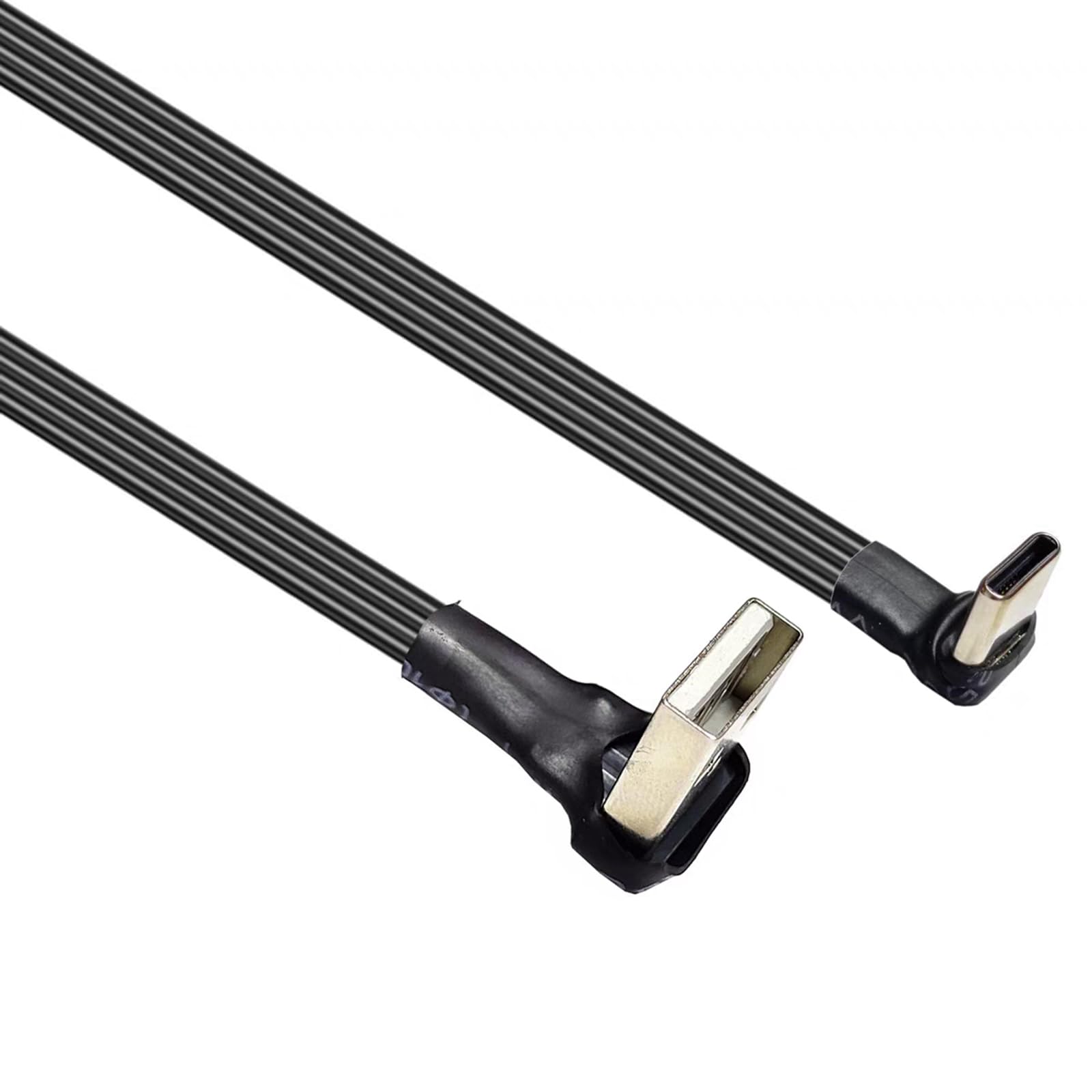 Jazuaiao 480Mbps 10W Type C to USB 90 Degrees Up & Down Left & Right Angled Data Charging Cable for Laptop Cellphone Right Angled Usb to Type C Cable