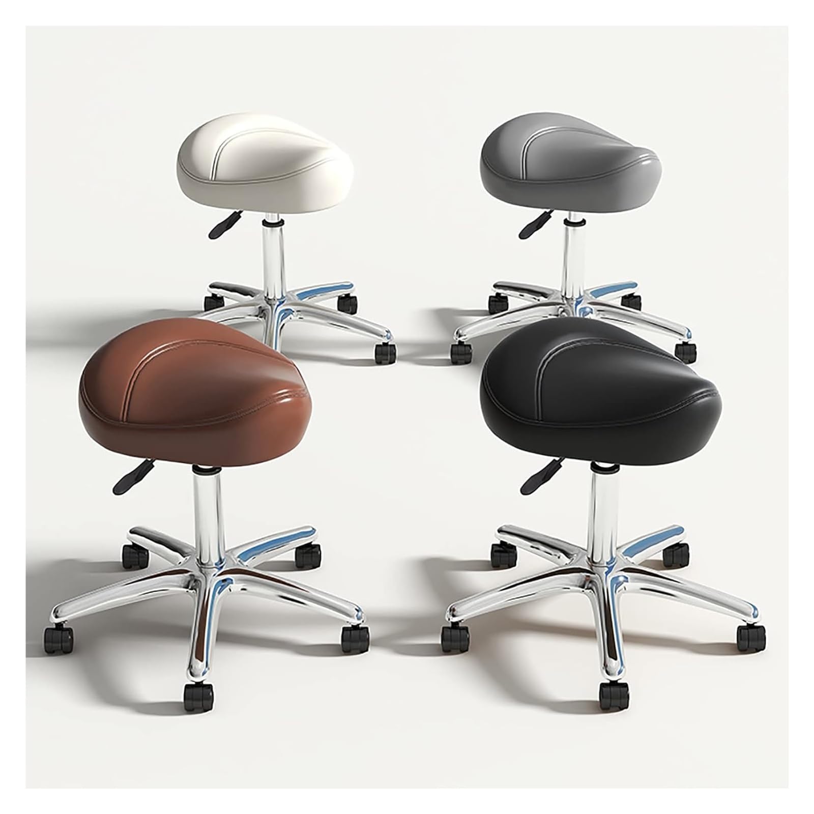 Silla de Oficina Silla de Escritorio Taburete con Ruedas giratorias de Altura Ajustable, Taburete ergonómico Resistente para Laboratorio, clínica, Dentista, salón, masajes, Oficina y hogar