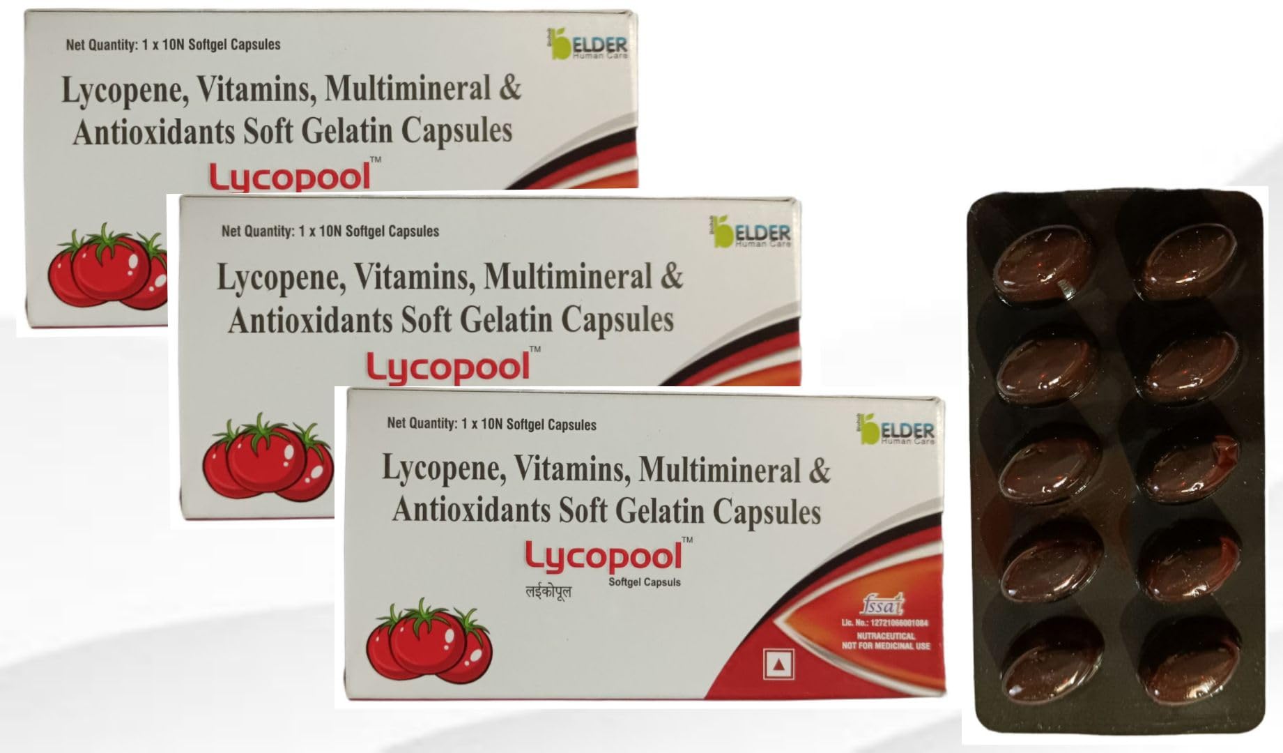 Lycopool Lycopene, Vitamins, Multimineral & Antioxidants Soft Gelatin Capsules, 10 capsul Pack of-3