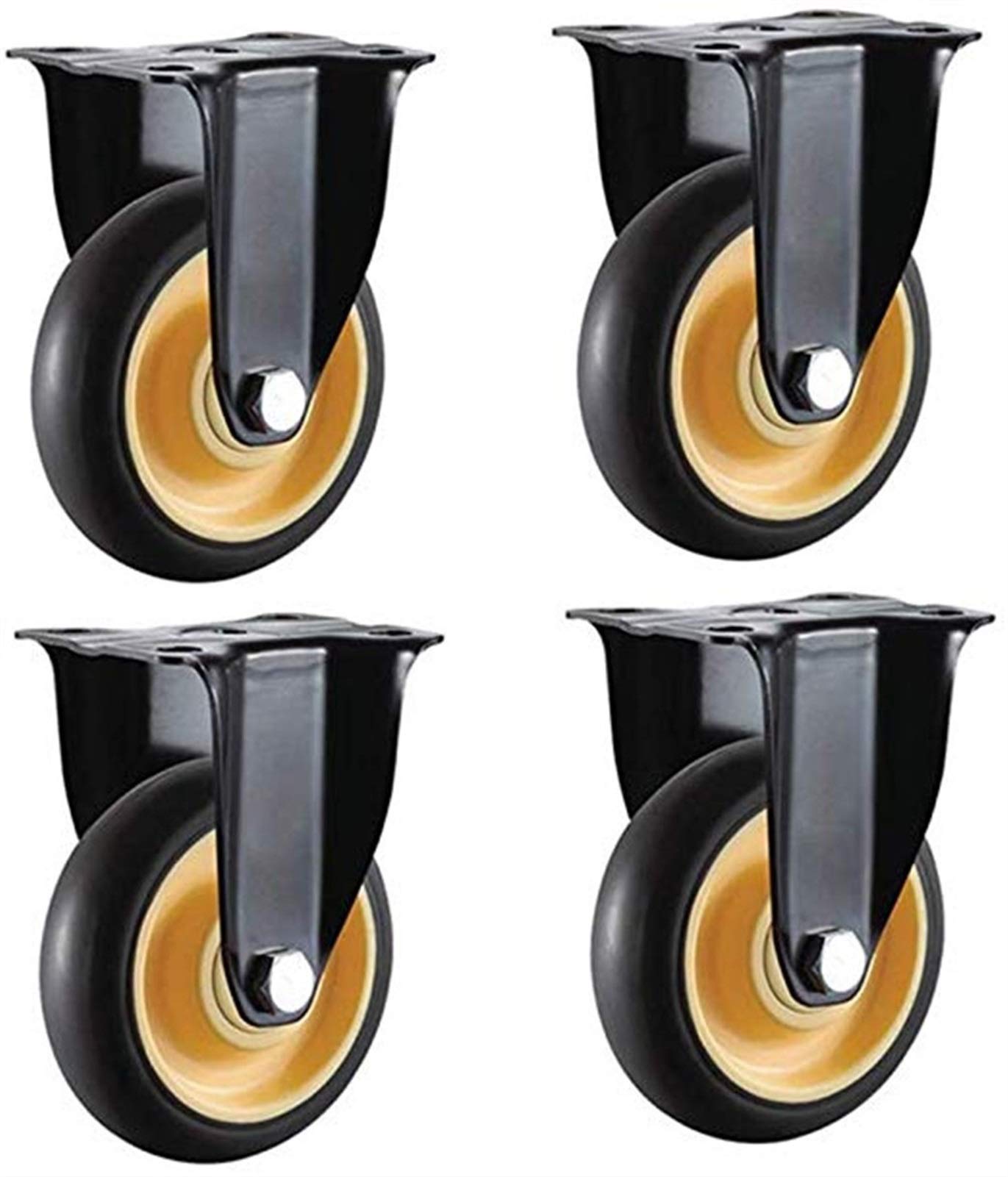 Rouleaux de convoyeur pour établi d'atelier | 4 roulettes de meubles lourds 75mm modèle A