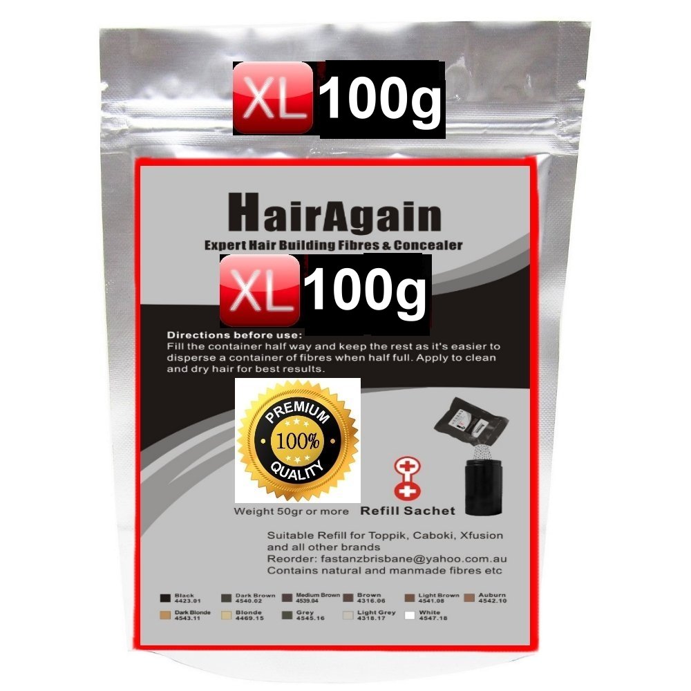 XL HAIR FIBERS~50g oder 100g PREMIUM-DELUXE~XL REFILL SCHÜTTHAAR NACHFÜLLBEUTEL ver. Farben SCHÜTTHAARE~MICROHAARFASER~ ~STEUHAAR~BEI HAARAUSFALL (Dunkelbraun - Dark Brown XXL 100g)