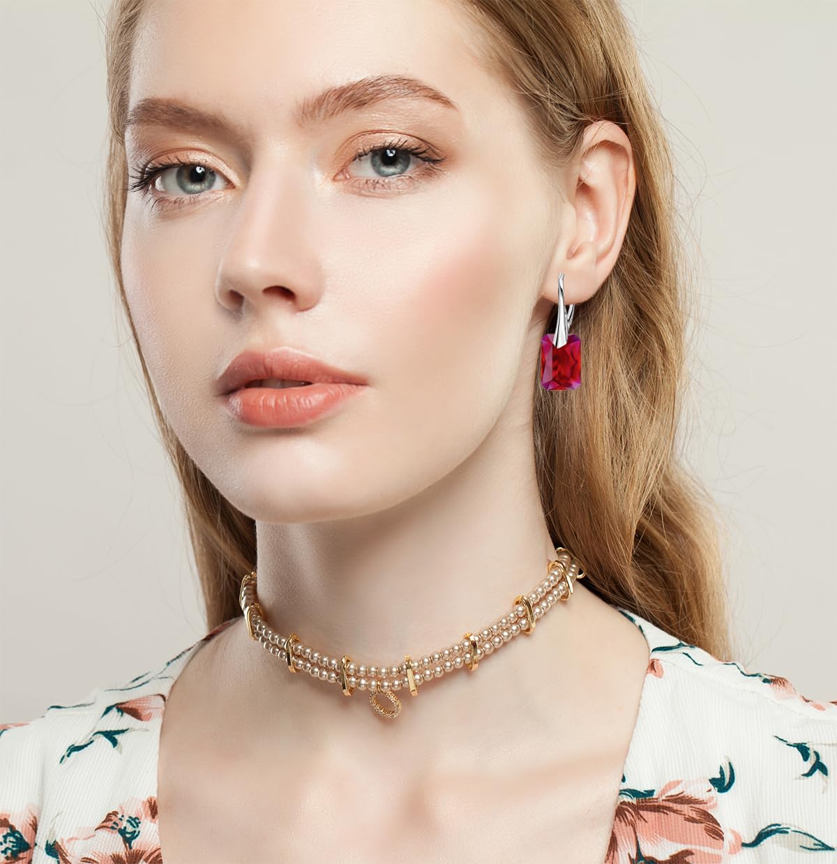 Modeschmuck Silberne Hängende Ohrringe und Halskette Schmuckset Silber 925 Geschenk für Freundin Damen und Mädchen Premium Schmuck Set für Damen