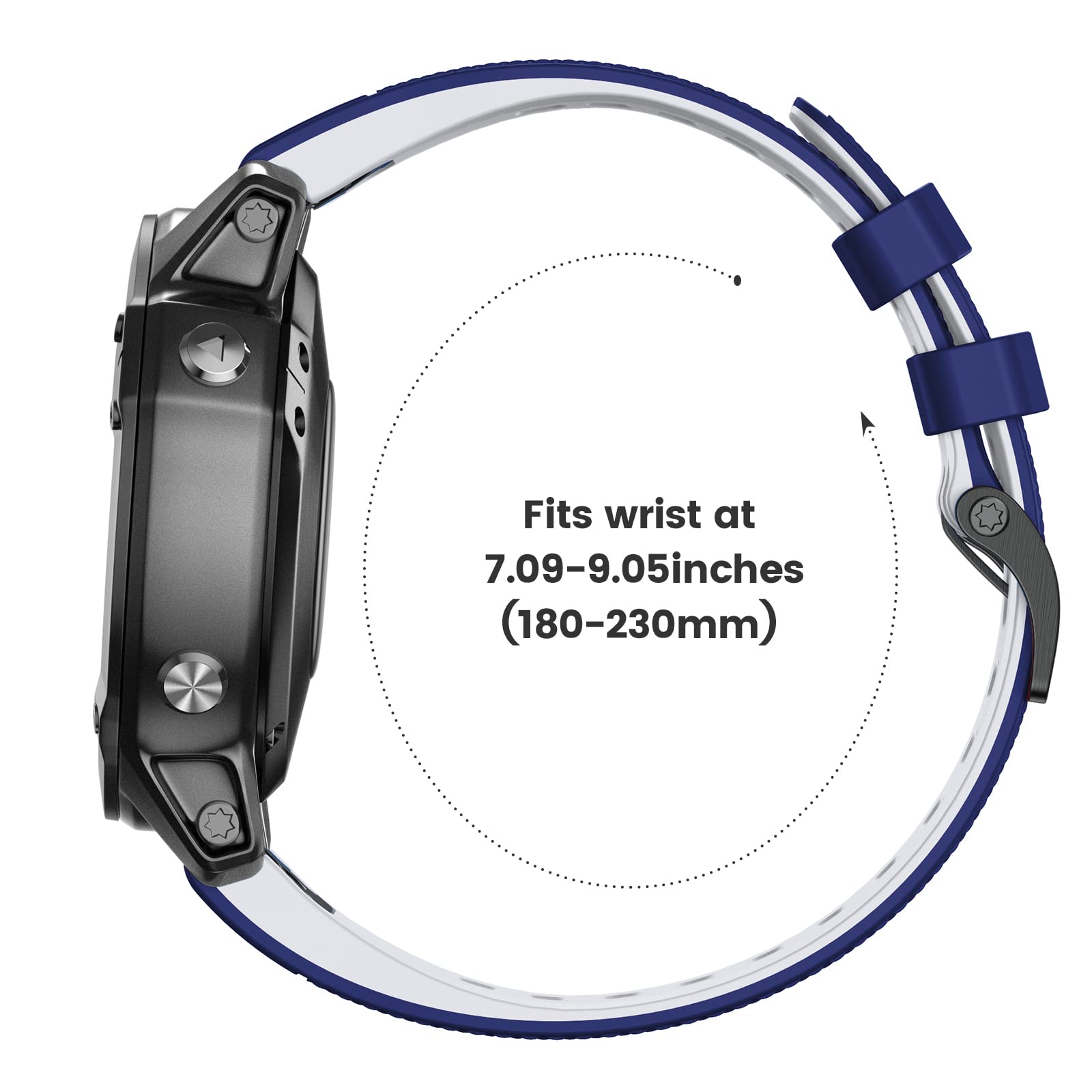 Cinturino in Silicone Compatibile con Fenix 6/Fenix 5 Cinturino, Ricambio a Sgancio Rapido da 22mm Cinturino con Fibbia a Vite per Descent MK 2/Approach S60/S62/Quatix 5