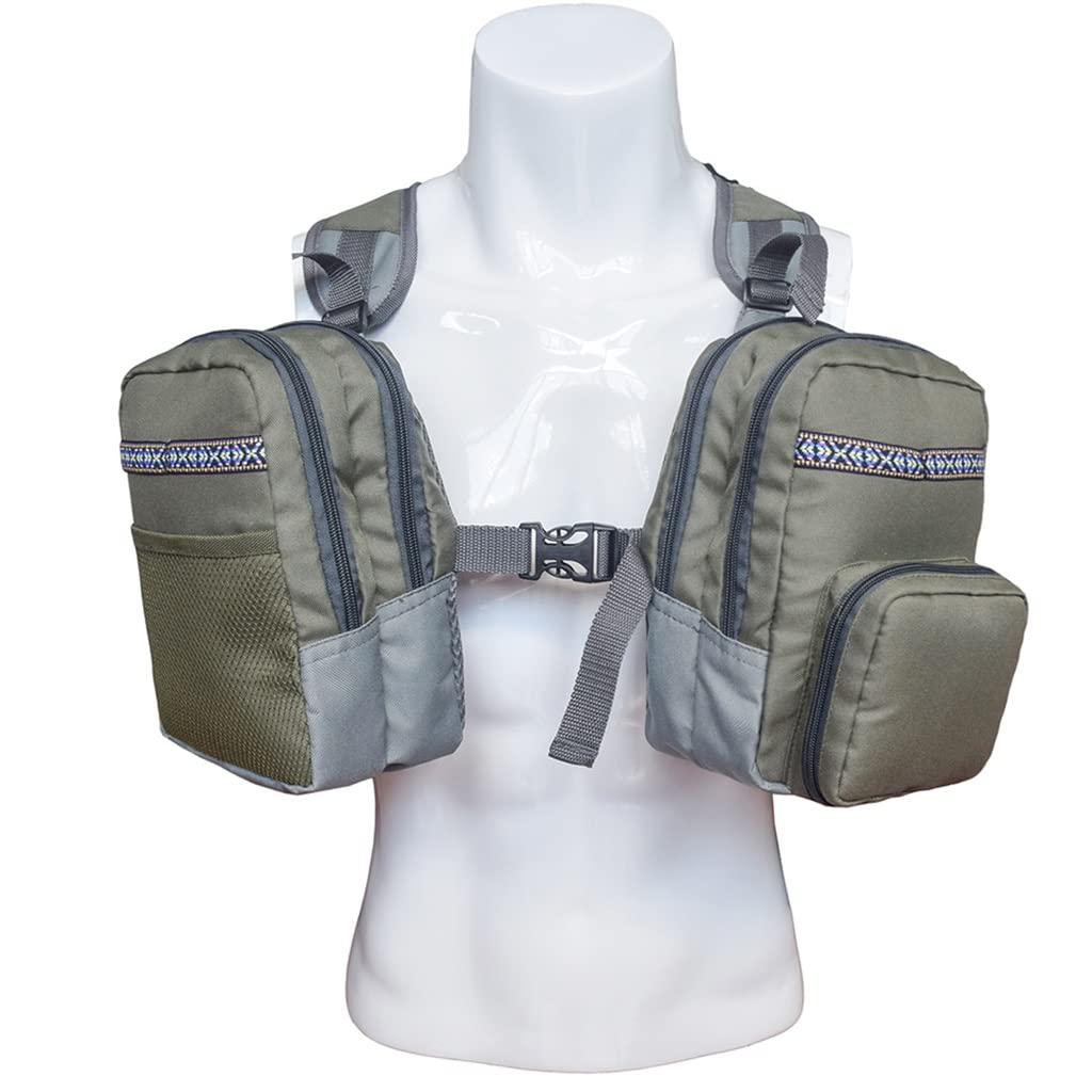 ZSLKDL Multi-Pockets Fly Fishing Vest Waistcoat Outdoor Fishing Chest Pack Backpack