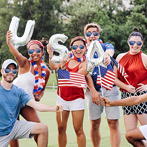 Bylion 4th of July Accessories Sunglasses for Women Men, 4 Pairs American Flag Sunglasses, Patriotic Party Favors Supplies Costume Dress-up & Pretend Play, Independence Day Memorial Day Decor4