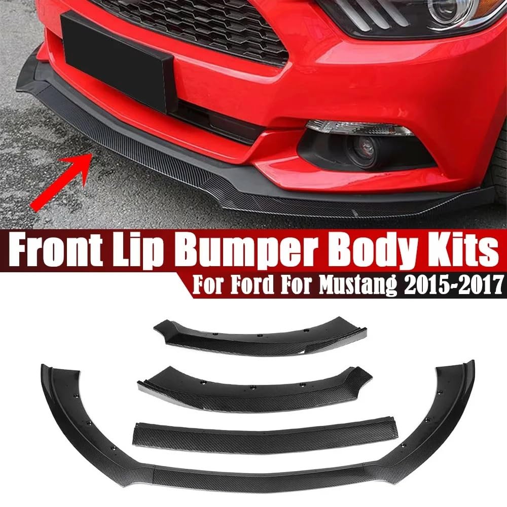 Uniwersalny spoiler Do Ford Mustang-2017Car 2015 | Włókno węglowe Przedni Dokładka przedniego zderzaka