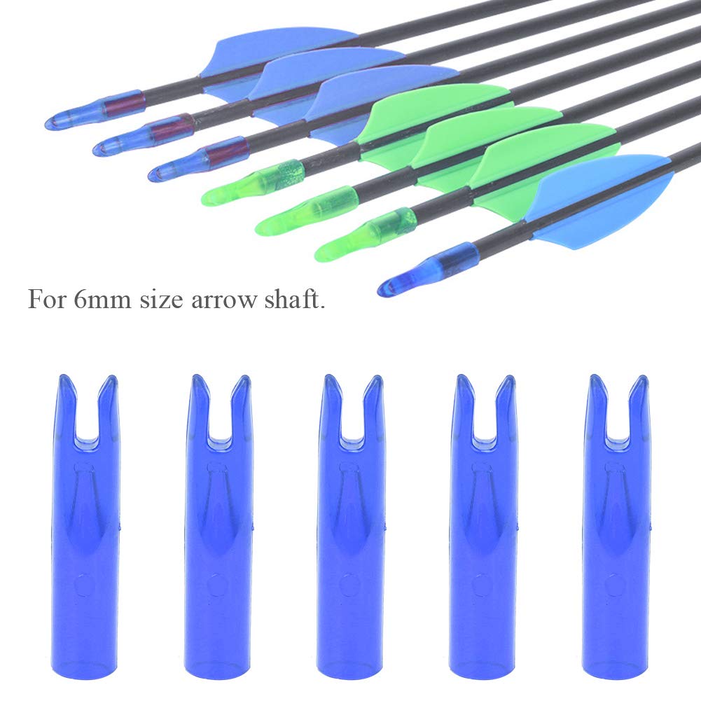 XHIKOWAT Portable Plastic Bow Rocket Nock Accessories Durable Plastic Archery Practice for 6mm Shaftment Red Green Blue 50pcs (Blue), XHIKOWATs5gmf9e01d-13