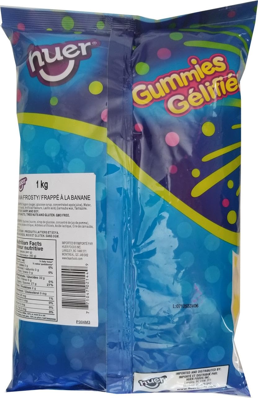 HUER Banana Frosty Bottles Candy, 1kg/2.2lb