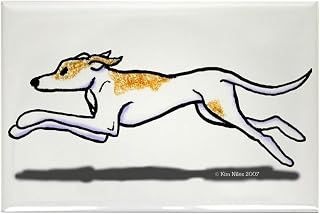 CafePress Running Greyhound Rectangle Magnet, 3"x2" Refrigerator Magnet