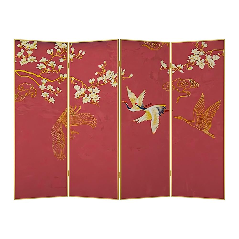 Privacy Screen Floor-standing Screen Partition Home Decoration Background Wall Living Room Porch Office Study Crane Folding Room Divider