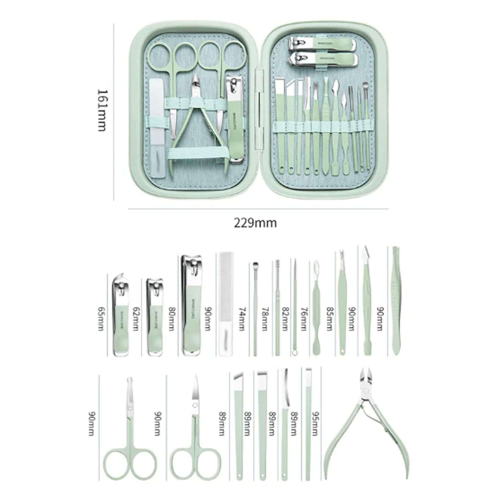 Kit de Herramientas de Corte de cortaúñas 18 en 1, Juego de manicura y pedicura, Herramientas de Cuidado de manicura y Belleza para el Cuidado Personal Diario Juego de manicura
