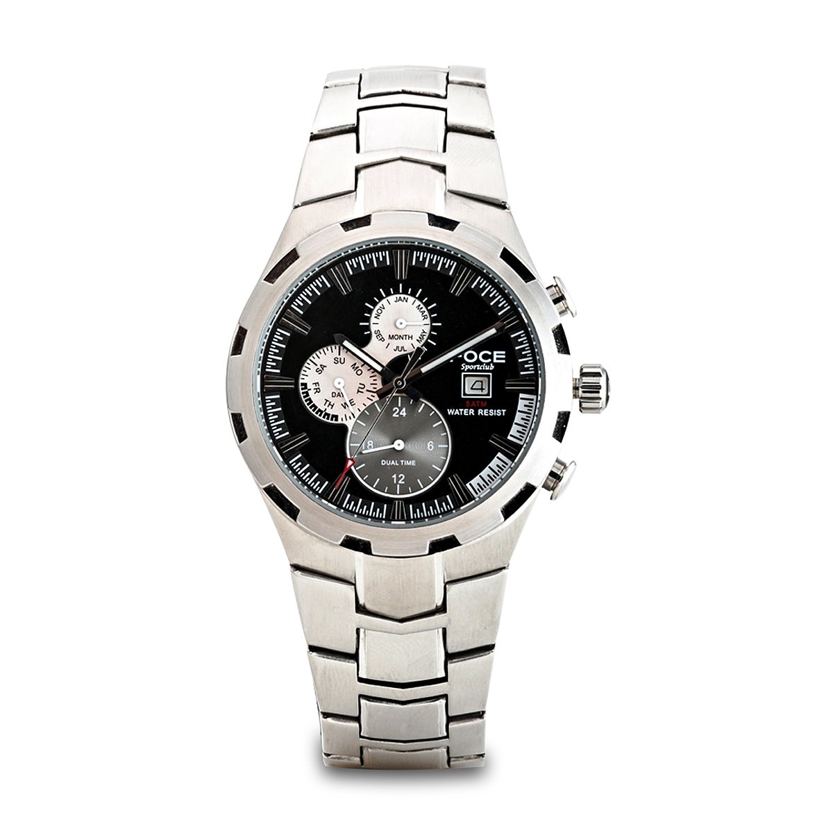 FOCE Chronograph Black Dial Metal Belt Watch for Men-[F910GSM-BLACK] (B078Q53S3Q) Amazon Price History, Amazon Price Tracker