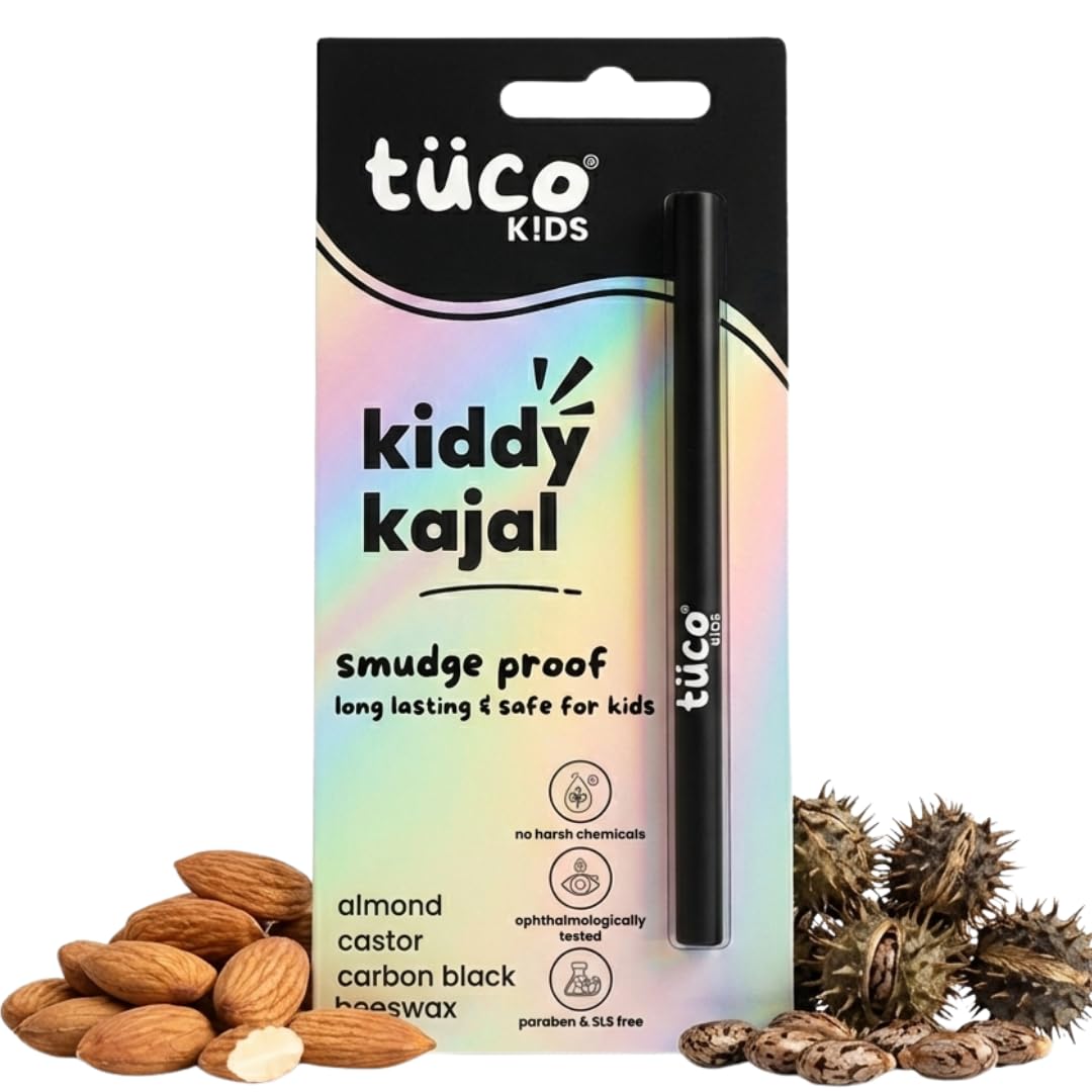 TuCo Kids Matte Kajal With Castor Oil & Almond | Safe Kajal For Babies | Water-Proof, Preservative-Free & 100% Lead-Free | No Added Harmful Chemicals, Black-image-30