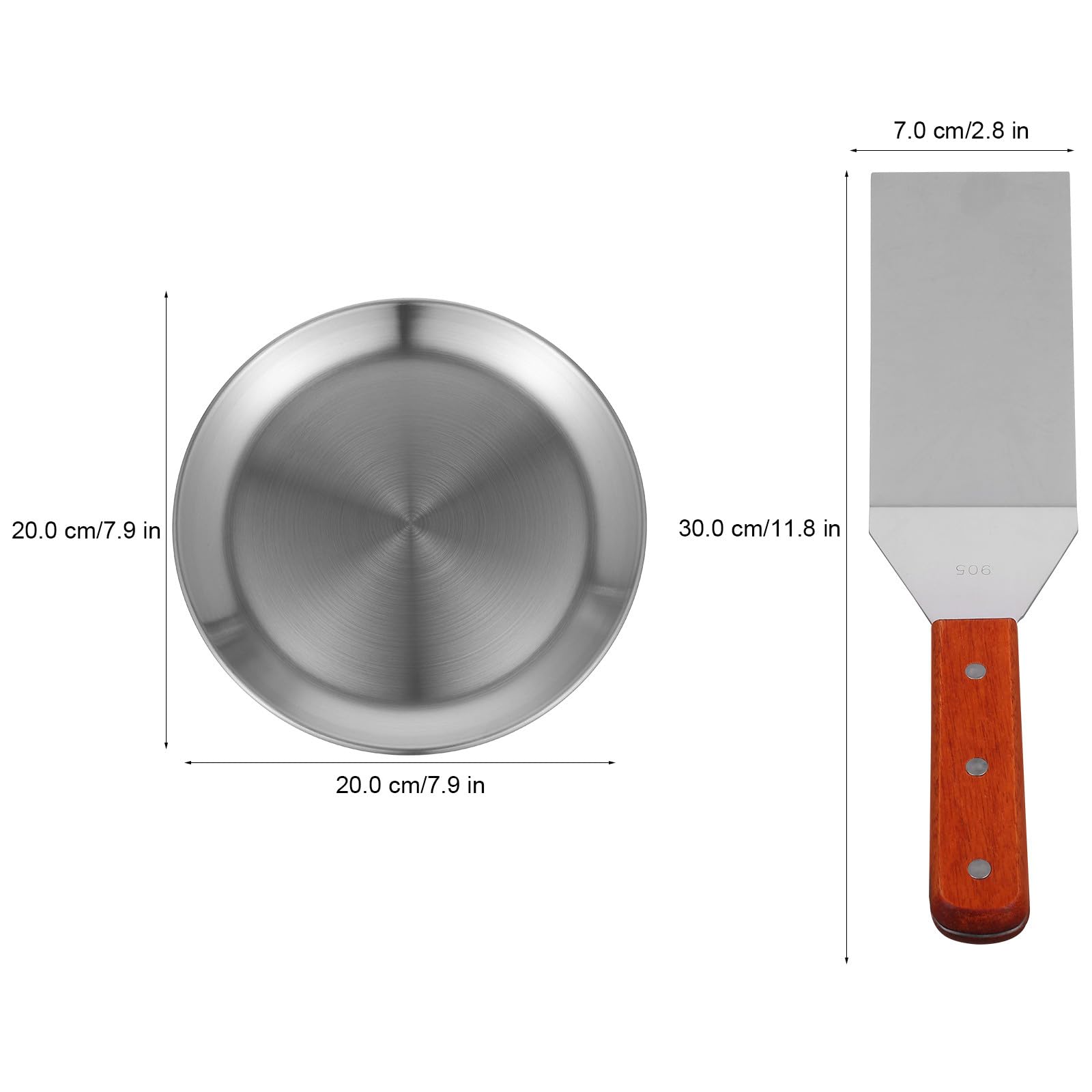 6 Stück Runde Pizzableche aus Edelstahl mit Multifunktionalem Design und Komfortablem Griff zum Servieren von Obst und Restaurants