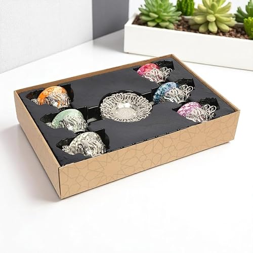 Miniatura 8 de Alisveristime Juego de 12 tazas de café turco griego árabe café expreso taza platillo de porcelana (plata)