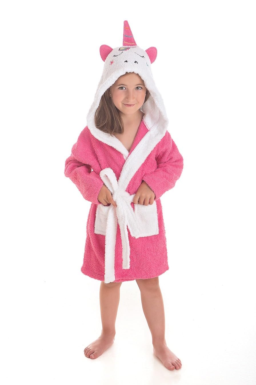 Albornoz Infantil Personalizado con Nombre Bordado – 100% Algodón con Capucha – Bata de Baño para Niños y Niñas – Regalo Original para Cumpleaños y ocasiones especiales. Piscina y Playa. REGALOS TPMAS