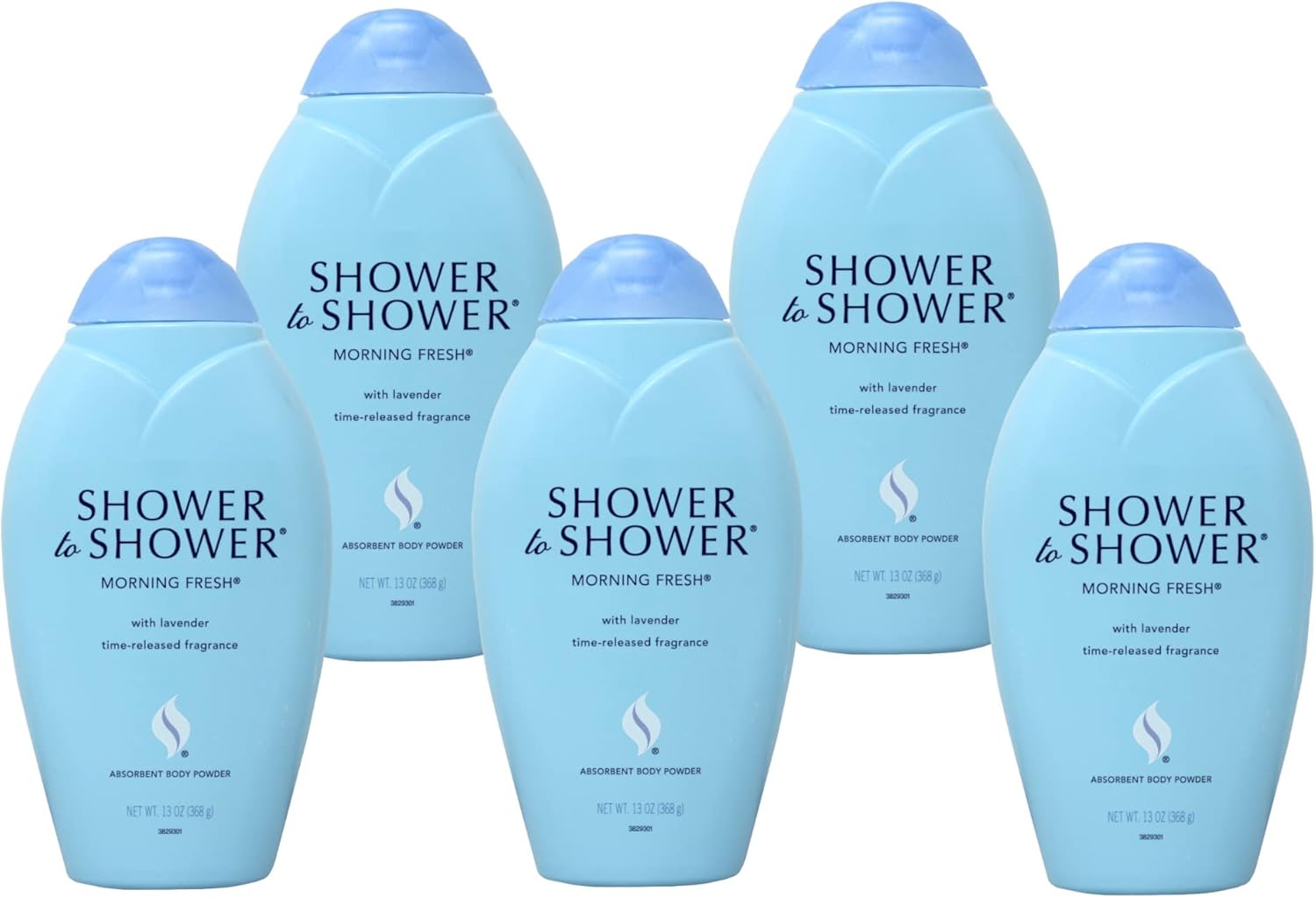 Shower to Shower Absorbent Body Powder Morning Fresh 13 oz, Pack of 5