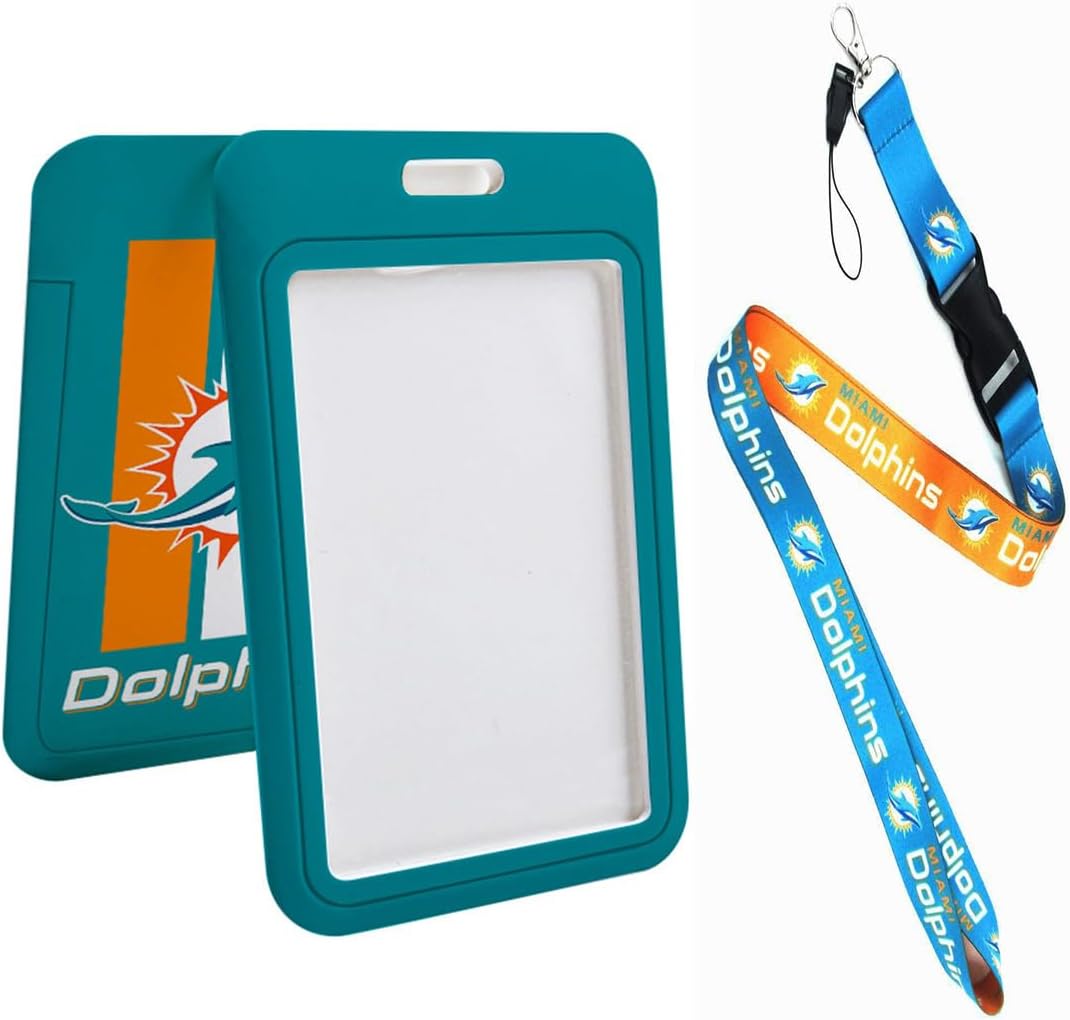 Football ID Badge Holder with Lanyard, Hard Plastic Key