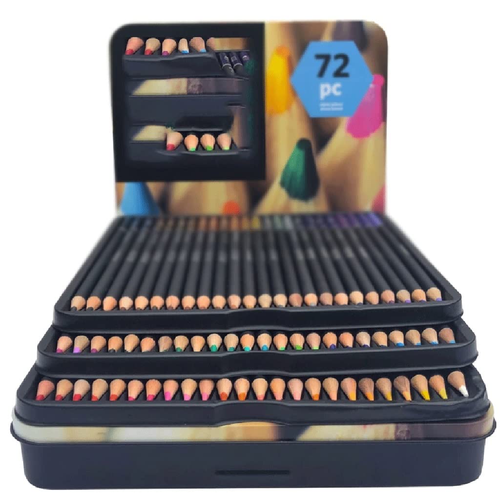 Amazon | DLOETT 72 色プロフェッショナル色鉛筆セット鉄箱カラー描画