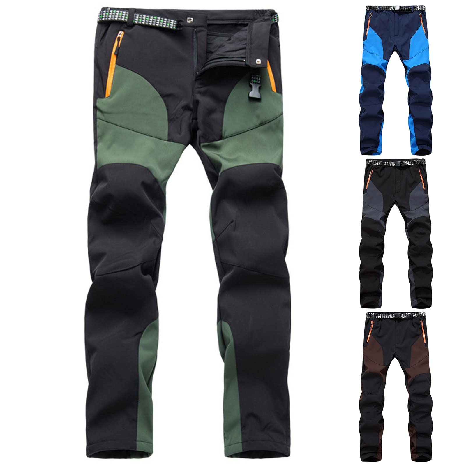 Pantalones de senderismo ligeros para hombre, pantalones de senderismo resistentes al viento, pantalones de senderismo ajustados al aire libre, pantalones cómodos y transpirables con cintura