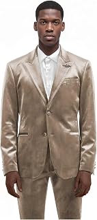 Men's Velvet Suits 2 Piece Slim Fit Velvet Blazer Pants Set Peak Lapel Two Button Prom Party Suits for Mens Wedding