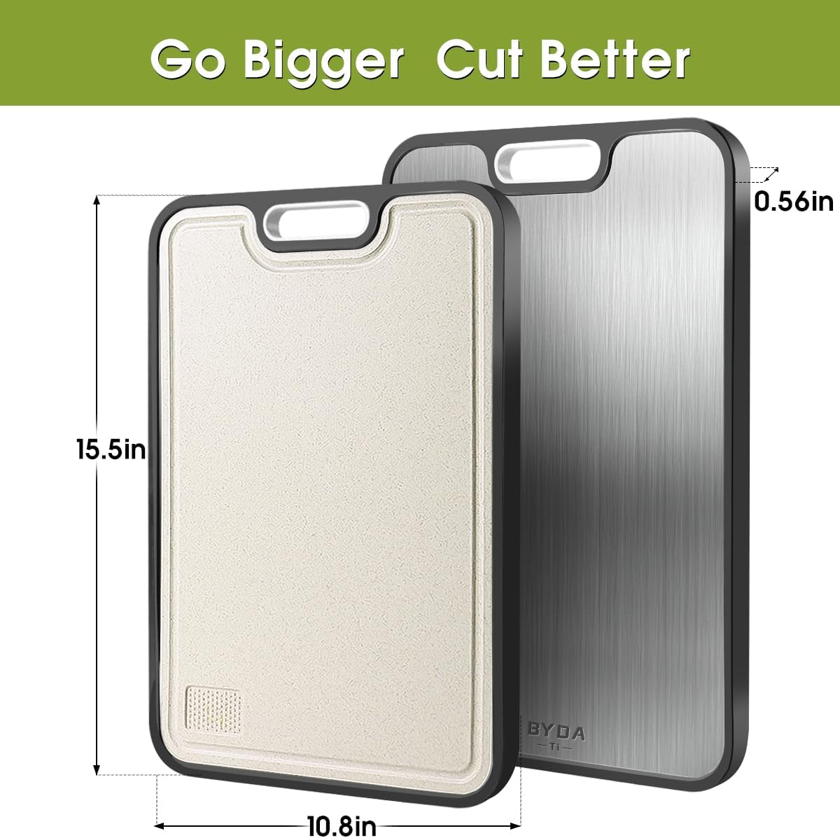 Titanium Cutting Board for Kitchen, Double Sided FoodGrade, e