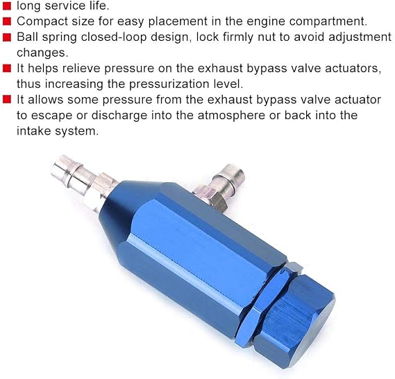 For Boost Controller Boost Controller Manual Boost Controller Universal 1-30 Psi Manual Adjustable Turbocharger with Closed Control Circuit Psi Boost Controller Aluminium (Blue)