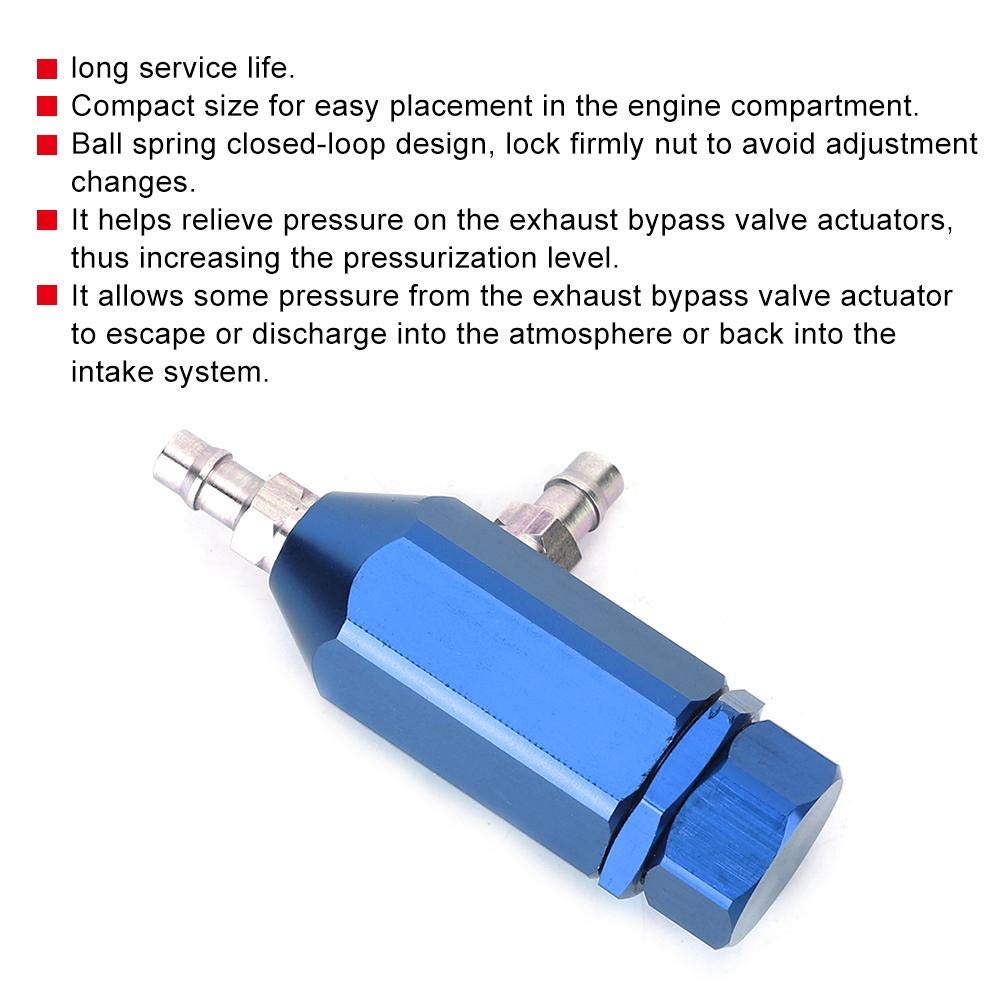 Regolatore Boost Manuale Universale 1-30psi Turbocompressore a Circuito Chiuso Regolabile Manualmente Regolatore Boost PSI Alluminio(blu)