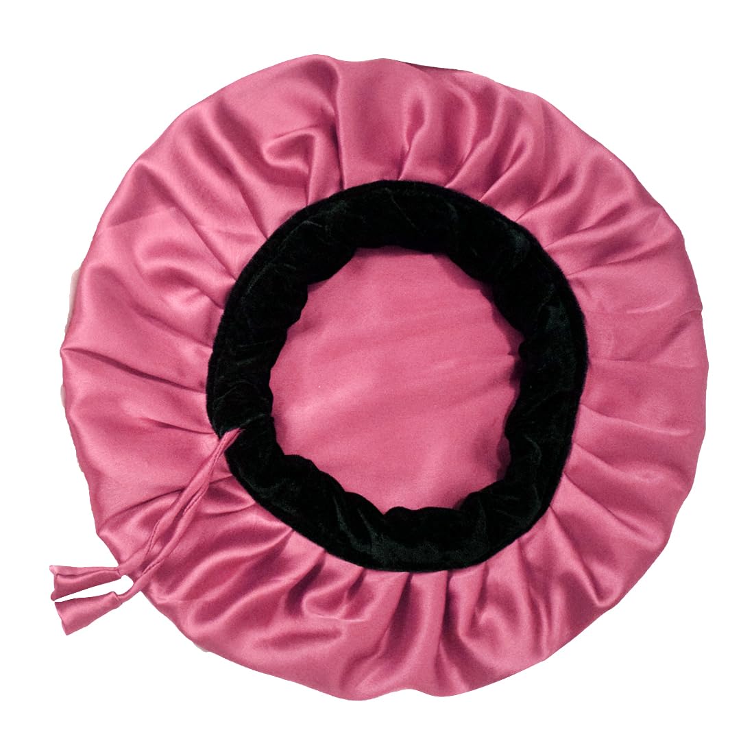 CURLY CHARMY Adjustable Satin Bonnet Cap for Curly Hair People– Short Size | Perfect for Shoulder-Length Hair | Protective Sleeping Bonnet for Curly Hair | Pure Satin Night Cap (Pink Hues)