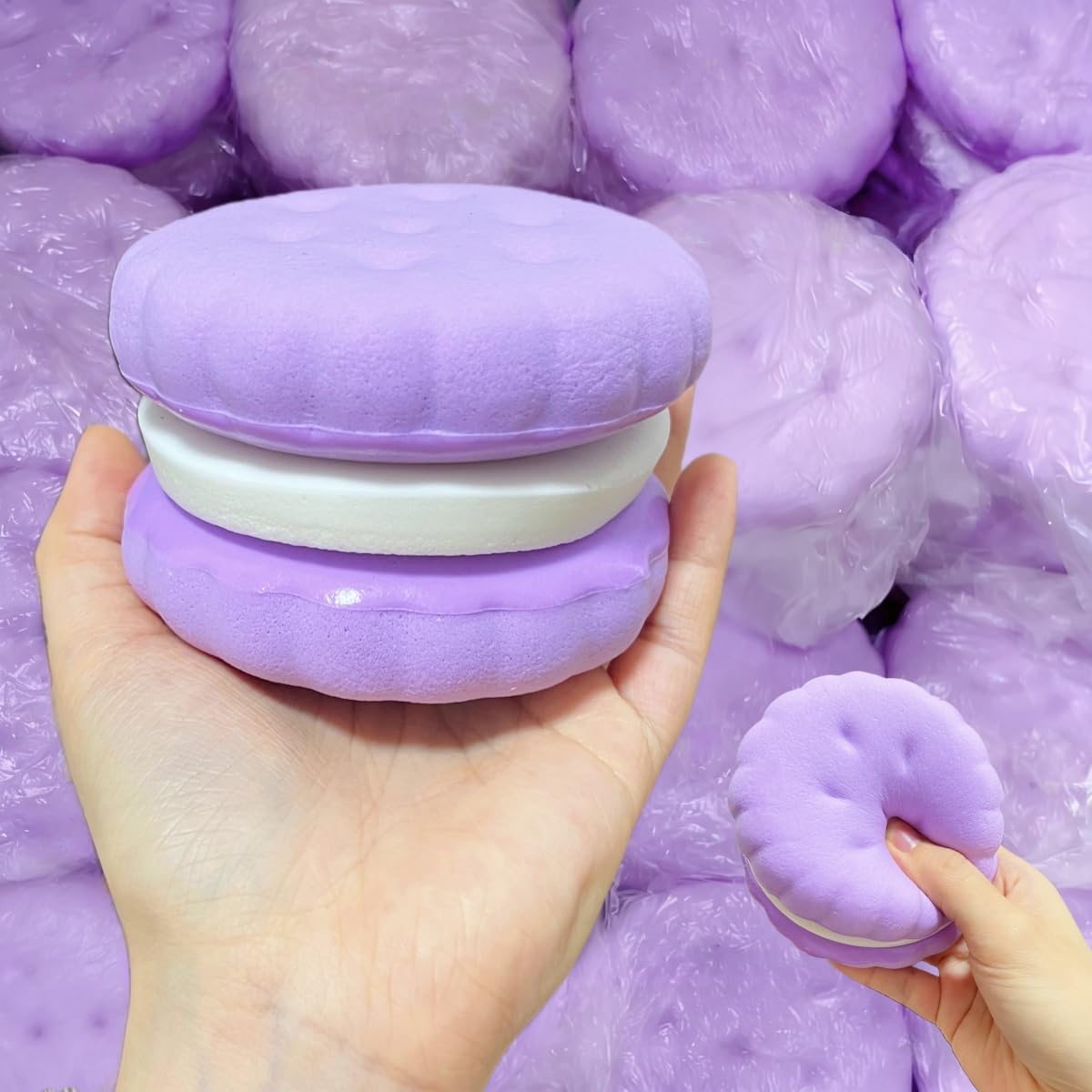 Slow Rising Squishy Toys, Super Soft Cookie-Shaped Slow Rise Squishies, 3 Layers Realistic Squishy Food Fidget Toy, Food Squishies for Decompression Stress Relief