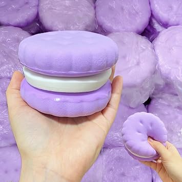 Slow Rising Squishy Toys, Super Soft Cookie-Shaped Slow Rise Squishies, 3 Layers Realistic Squishy Food Fidget Toy, Food Squishies for Decompression Stress Relief
