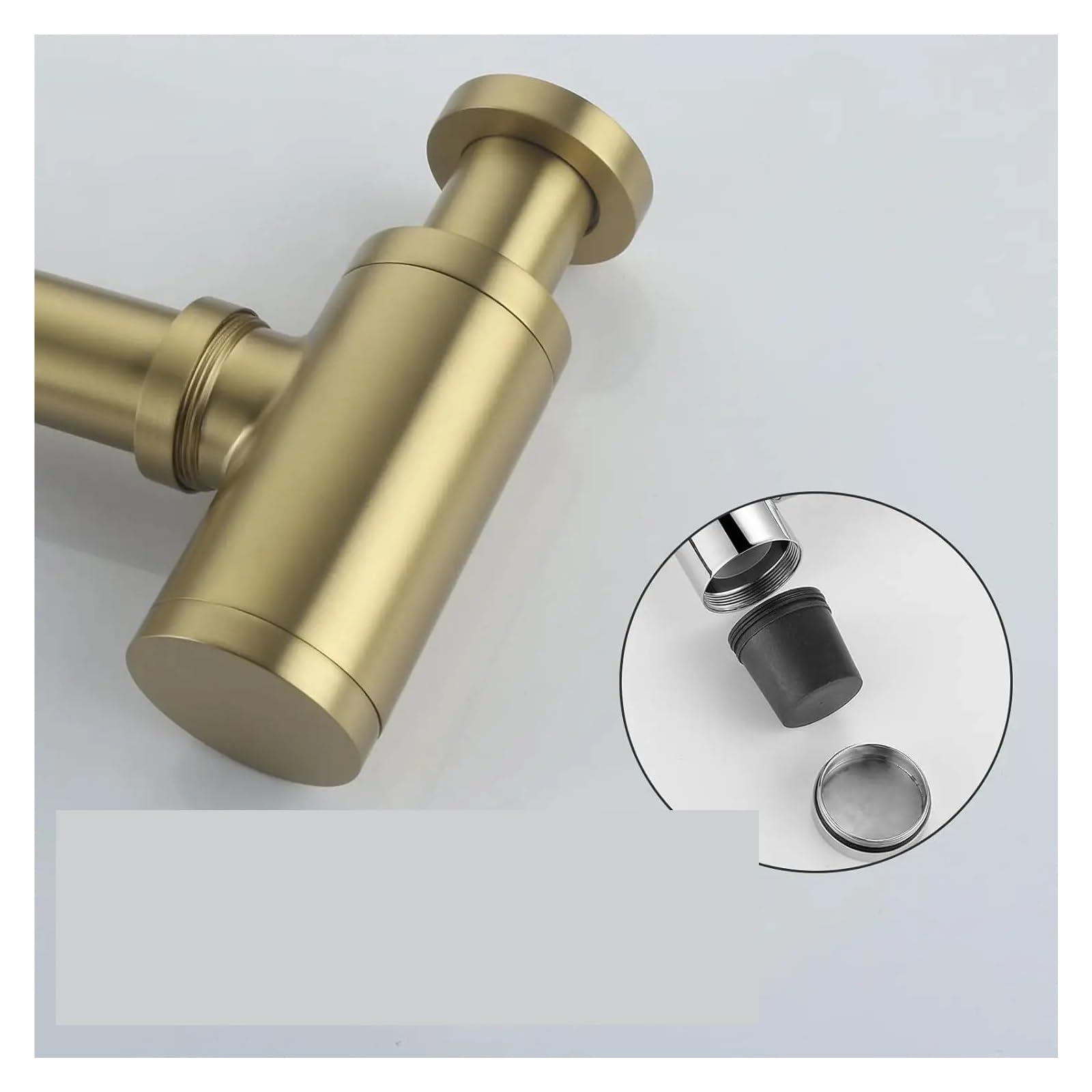 1 Uds botella redonda p-trap 1/4 lavabo de baño ajustable fregadero trampa residuos Kit drenaje P tubo desecho, cepillado Para Bricolaje