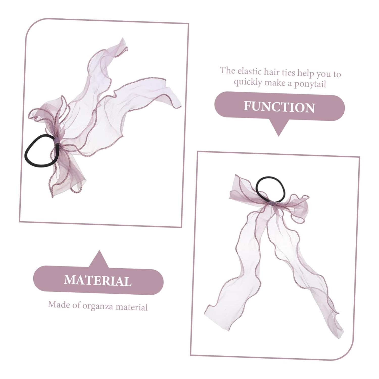 4pcs Bow Hair Ties for Women Hair Ties for Ponytail Elastic Headband Bow Girls Ropes