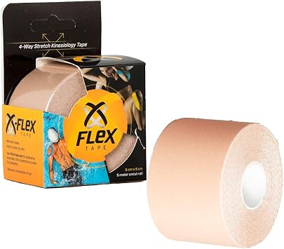 XFlex K Tape Waterproof Uncut Roll Physio Tape 4 Way Stretch Kinesiology Tape Pro 2 inch x 16 ft Beige