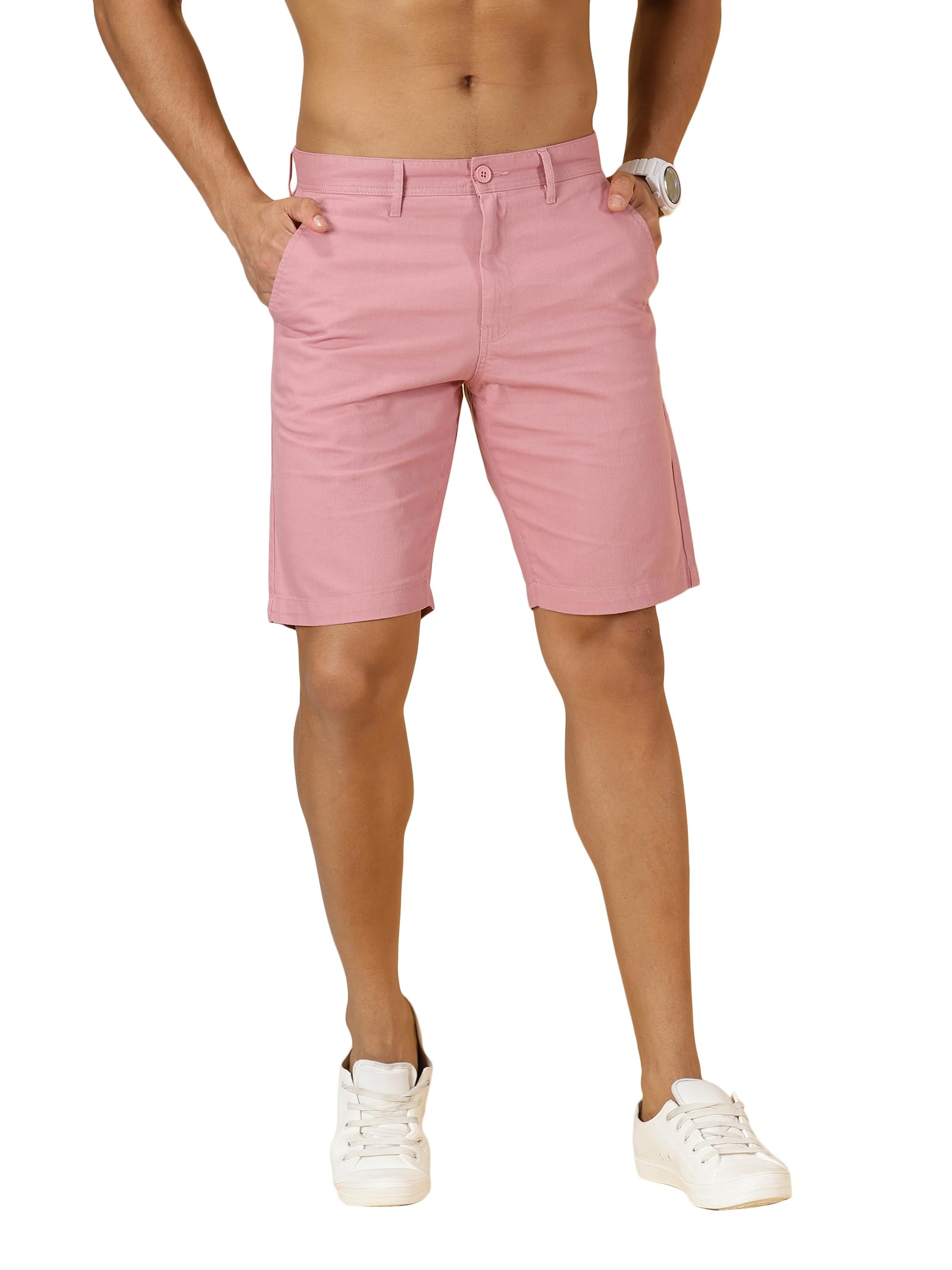 Thomas Scott Men's | Solid | Chino Shorts | Regular Fit | Cotton Elastane | Above Knee | Casual Short