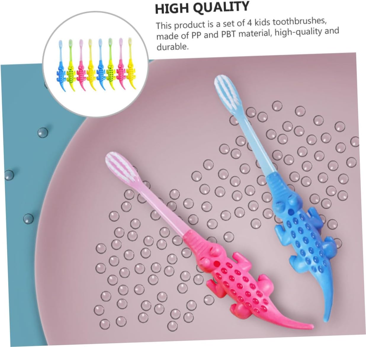 8Pcs Toothbrush with Soft Bristles Short Neck Safe PP Material Cartoon Animal Design for Tooth Care Training and Gentle Cleaning Random Color