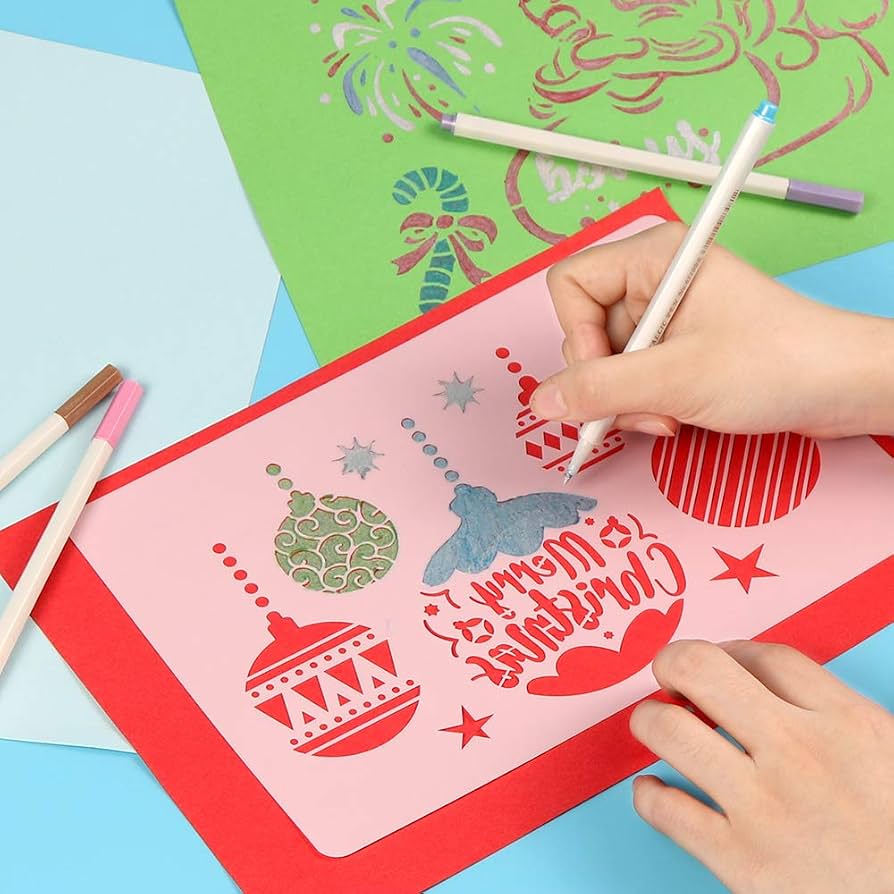 10 Pezzi Modello Stencil Natale Christmas Stencil Pittura